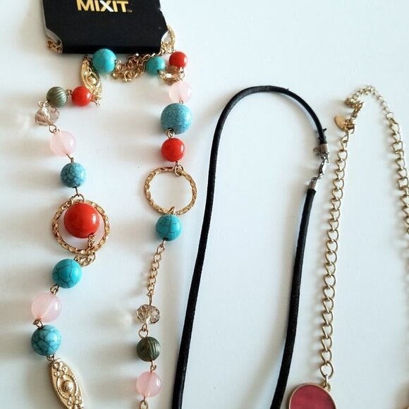 Mixit Pink Necklaces Lot of 5 Heart Beads - Picture 2 of 7